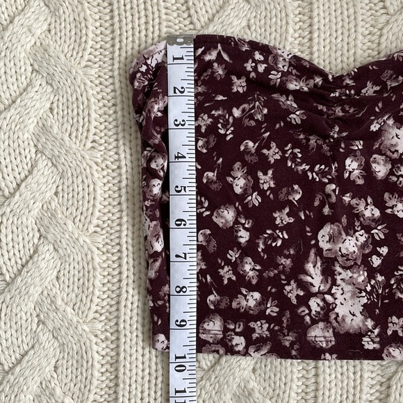 Garage Burgundy Floral Print Bandeau - Picture 6 of 7